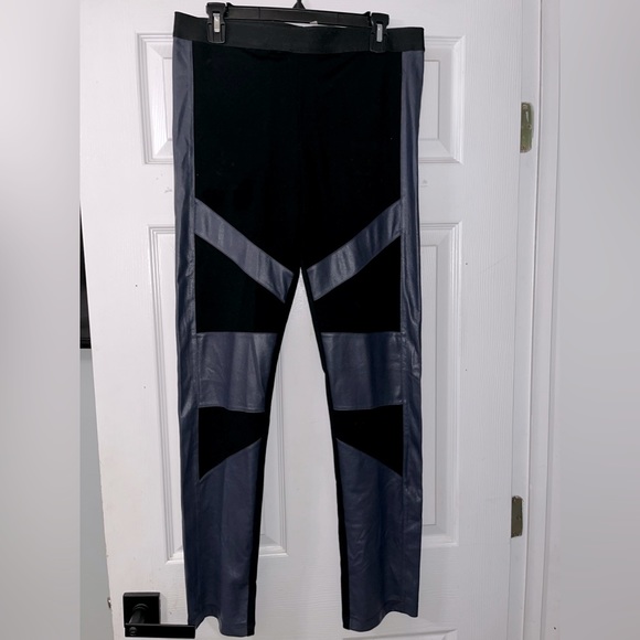 BCBG faux leather color block leggings - Picture 1 of 10